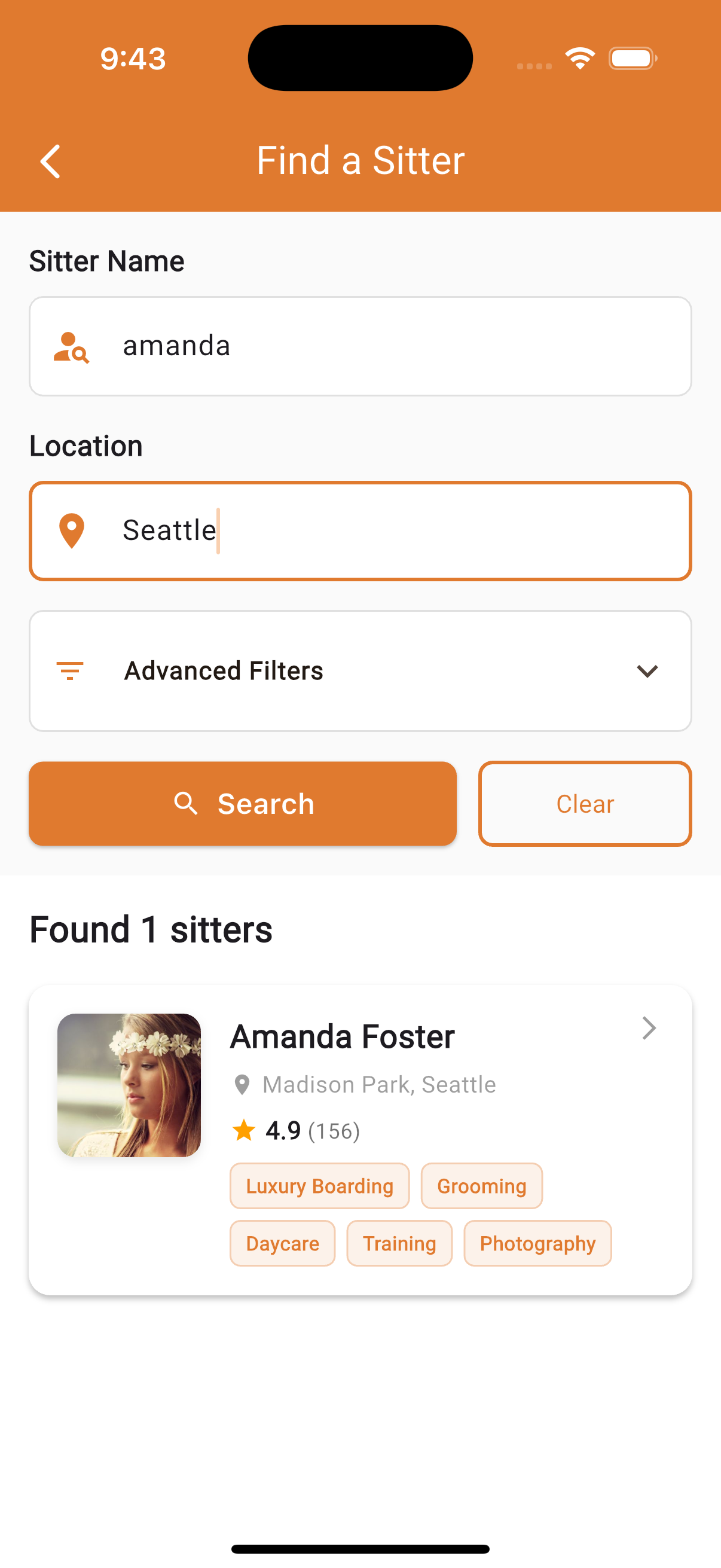 Find trusted pet sitters in your area